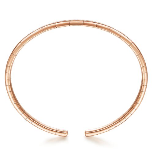 14K Rose Gold Diamond Bangle