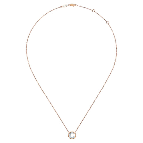 14K Rose Gold Diamond C Initial Pendant Necklace