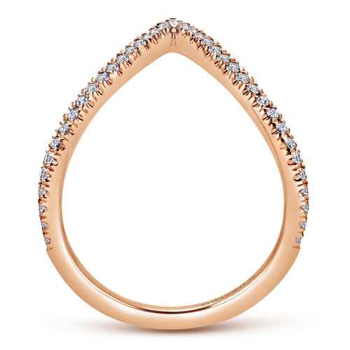 14K Rose Gold Diamond Chevron Ladies' Ring