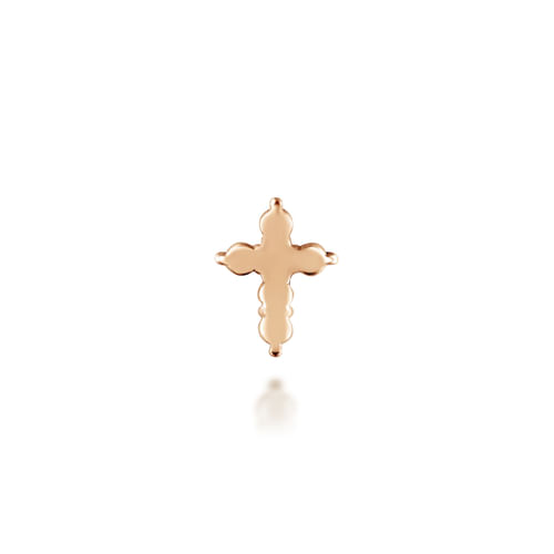 14K Rose Gold Diamond Cross Locket Charm