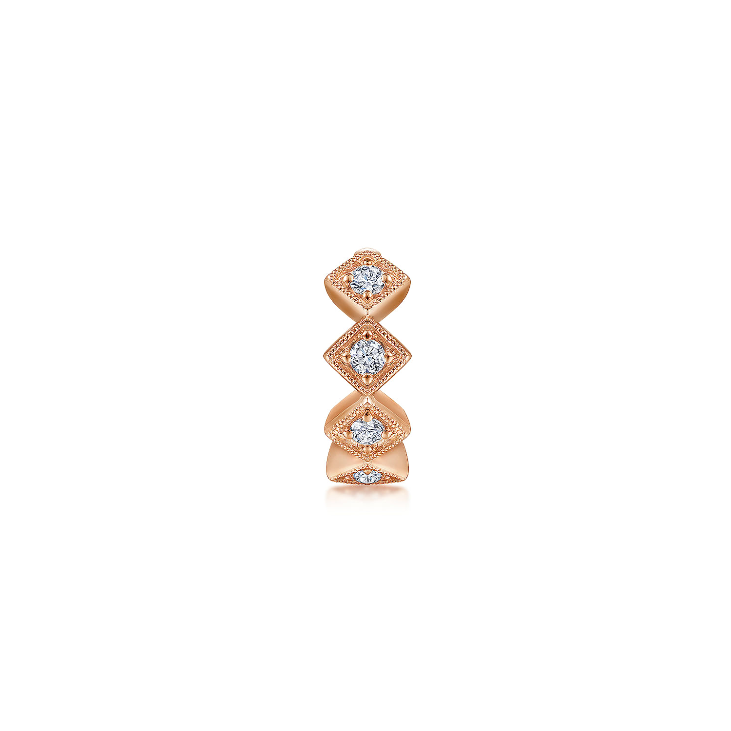 14K Rose Gold Diamond Cuff Earring