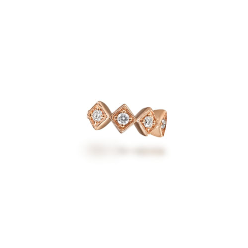 14K Rose Gold Diamond Cuff Earring
