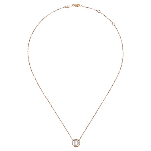 14K Rose Gold Diamond D Initial Pendant Necklace