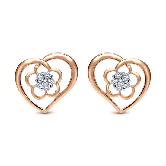 Gabriel - 14K Rose Gold Diamond Earrings