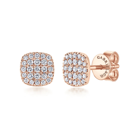 Gabriel - 14K Rose Gold Diamond Earrings