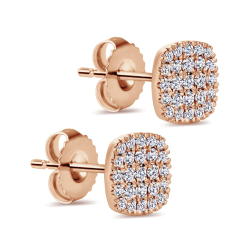 14K Rose Gold Diamond Earrings