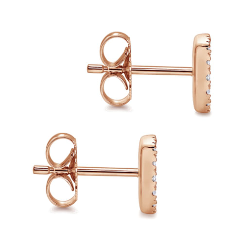 14K Rose Gold Diamond Earrings