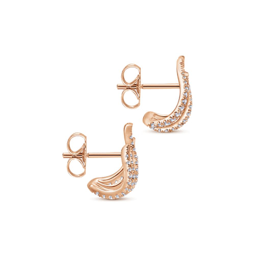 14K Rose Gold Diamond Earrings