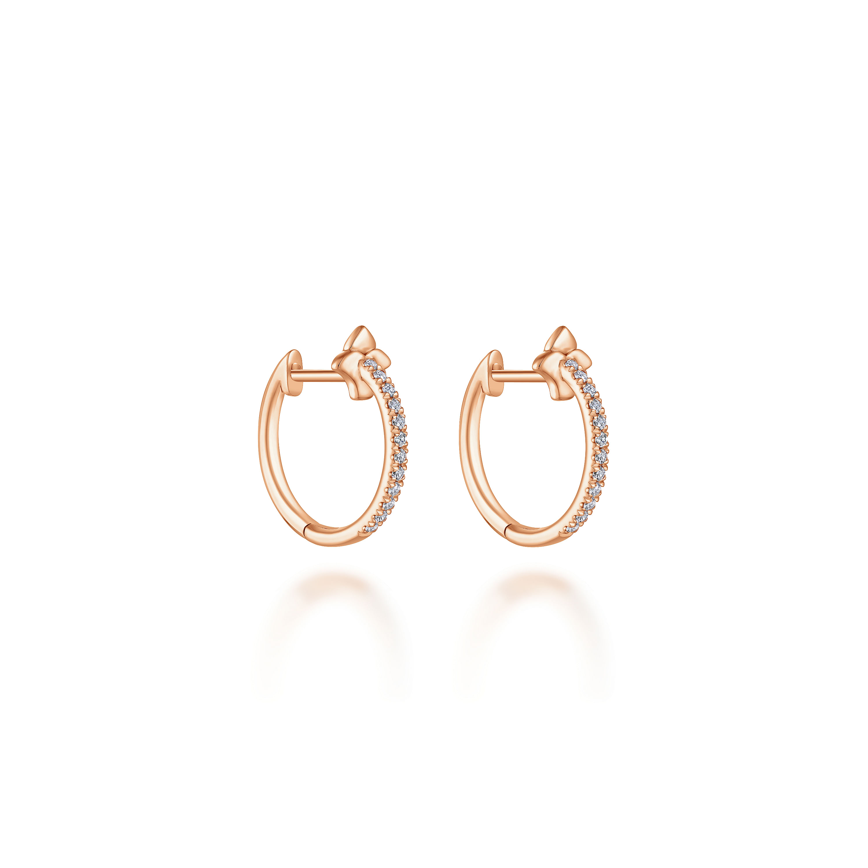 14K Rose Gold Diamond Earrings