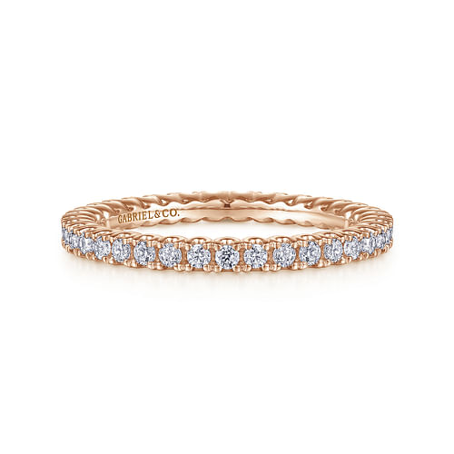 14K Rose Gold Diamond Eternity Band