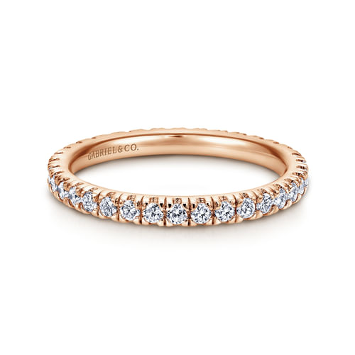 14K Rose Gold Diamond Eternity Wedding Band