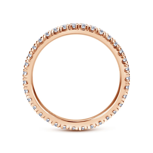 14K Rose Gold Diamond Eternity Wedding Band