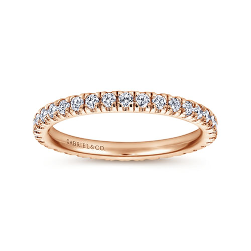 14K Rose Gold Diamond Eternity Wedding Band