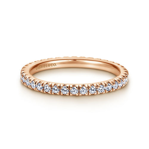 14K Rose Gold Diamond Eternity Wedding Band
