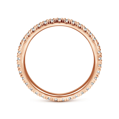 14K Rose Gold Diamond Eternity Wedding Band