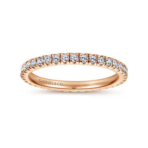 14K Rose Gold Diamond Eternity Wedding Band