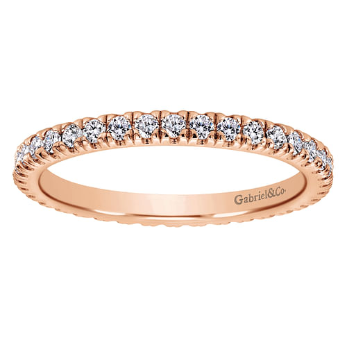14K Rose Gold Diamond Eternity Wedding Band