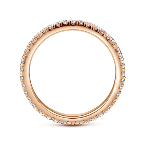 14K Rose Gold Diamond Eternity Wedding Band