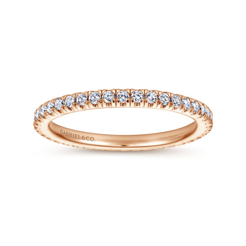 14K Rose Gold Diamond Eternity Wedding Band