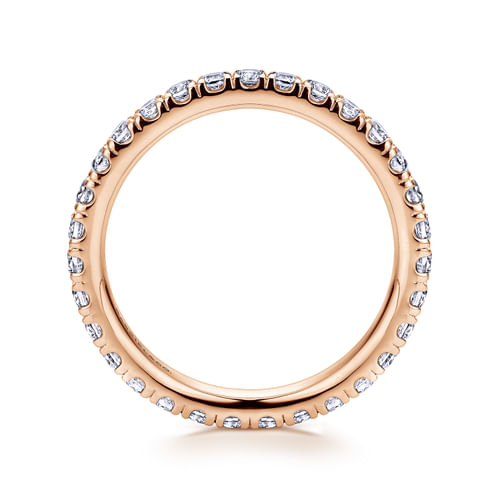 14K Rose Gold Diamond Eternity Wedding Band