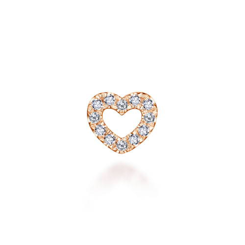 14K Rose Gold Diamond Heart  Locket Charm