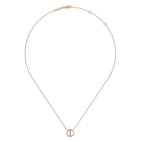 14K Rose Gold Diamond I Initial Pendant Necklace