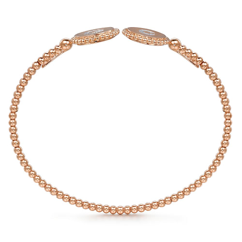 14K Rose Gold Diamond Initial G and C Bangle