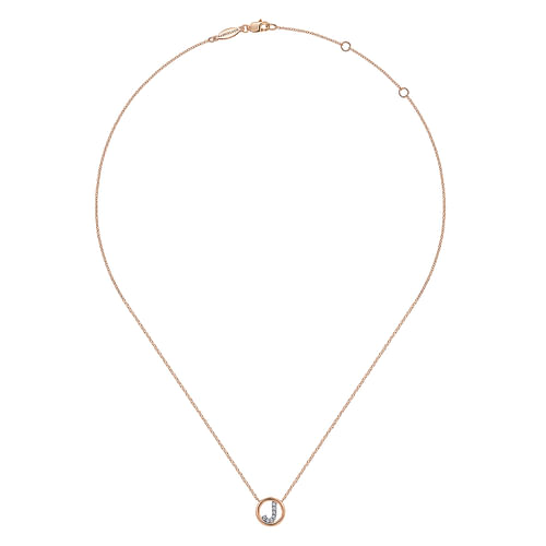 14K Rose Gold Diamond J Initial Pendant Necklace