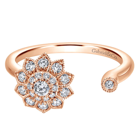 Gabriel - 14K Rose Gold Diamond Ladies Ring