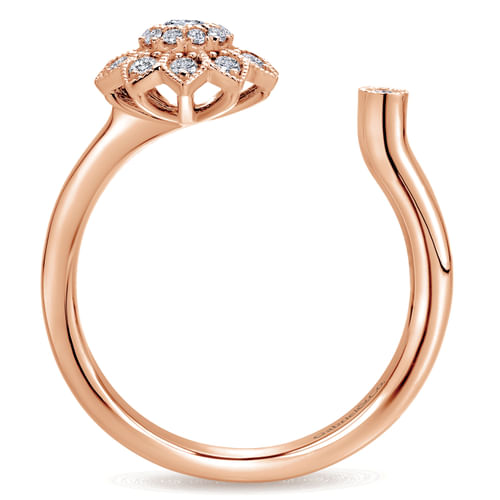 14K Rose Gold Diamond Ladies Ring
