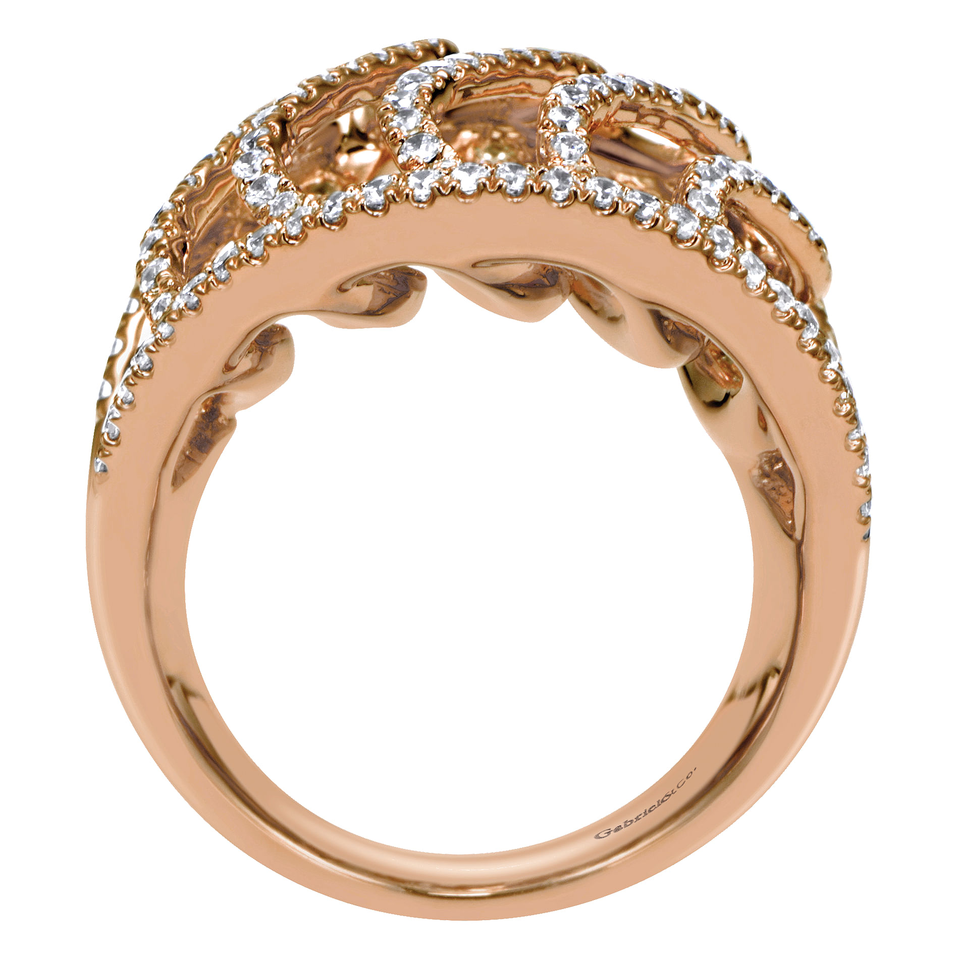 14K Rose Gold Diamond Ladies Ring