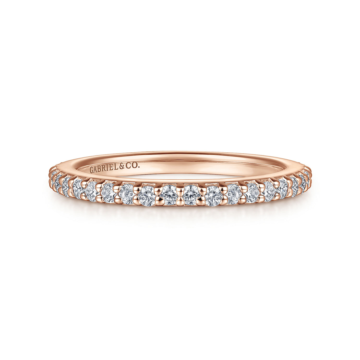14K Rose Gold Diamond Ladies Stackable Ring