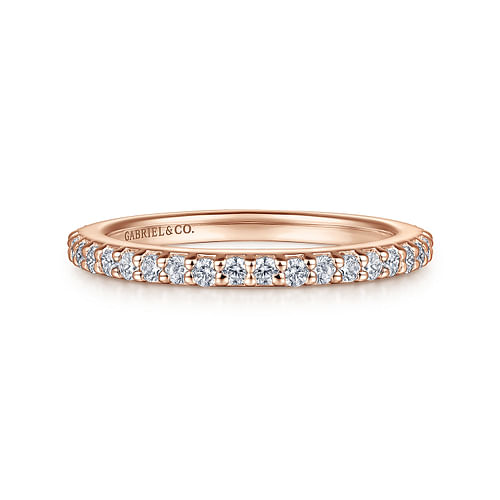 14K Rose Gold Diamond Ladies Stackable Ring