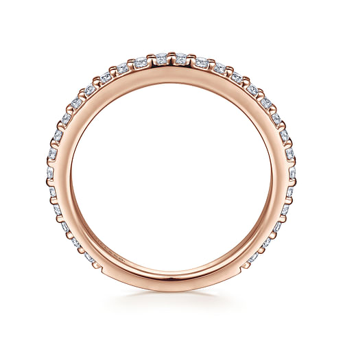 14K Rose Gold Diamond Ladies Stackable Ring