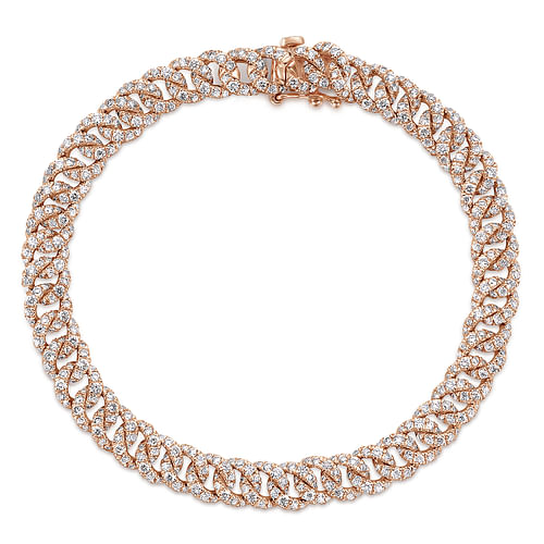 14K Rose Gold Diamond Link Tennis Bracelet