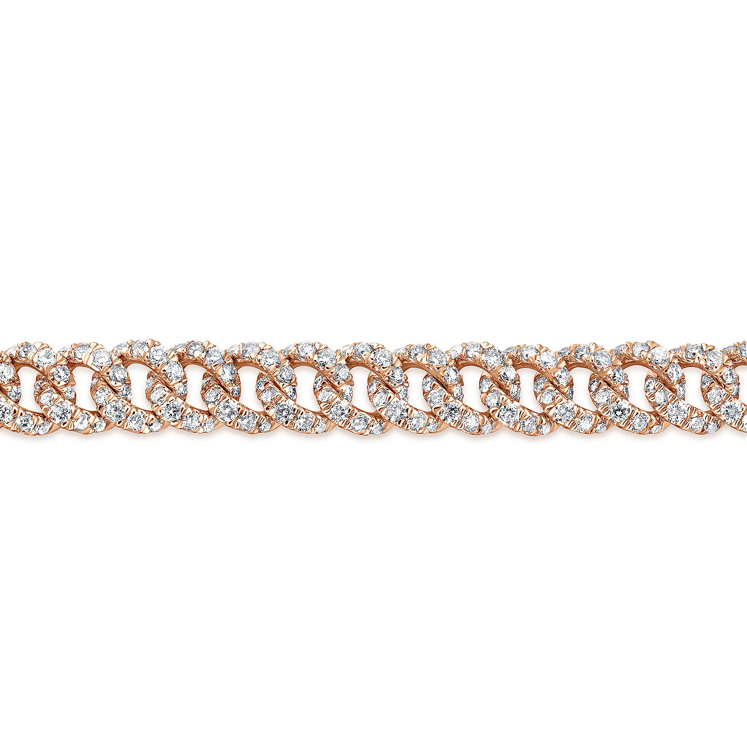 14K Rose Gold Diamond Link Tennis Bracelet
