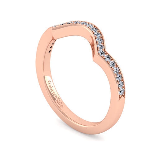 14K Rose Gold Diamond Matching Wedding Band