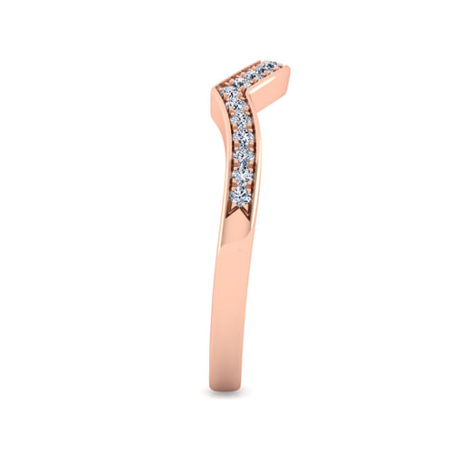 14K Rose Gold Diamond Matching Wedding Band