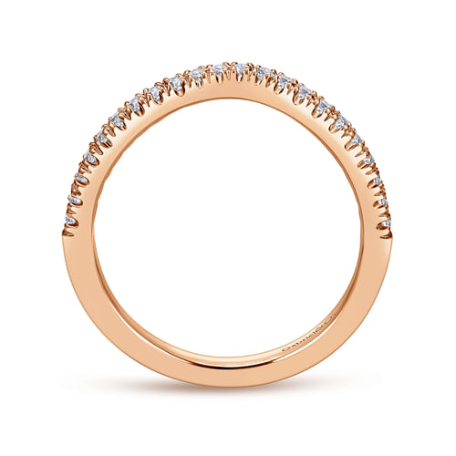 14K Rose Gold Diamond Matching Wedding Band