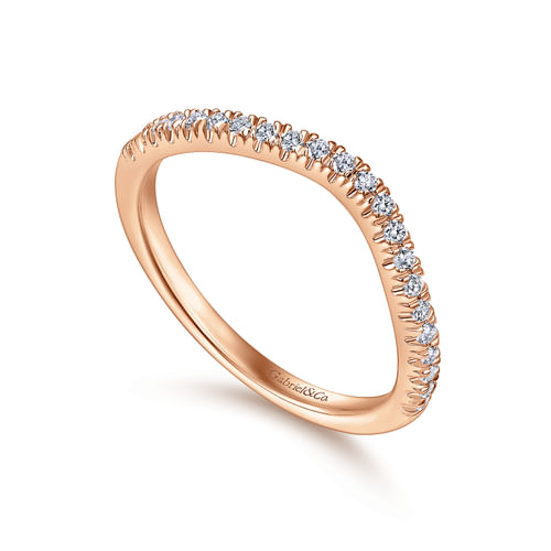 14K Rose Gold Diamond Matching Wedding Band