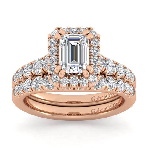 14K Rose Gold Diamond Matching Wedding Band