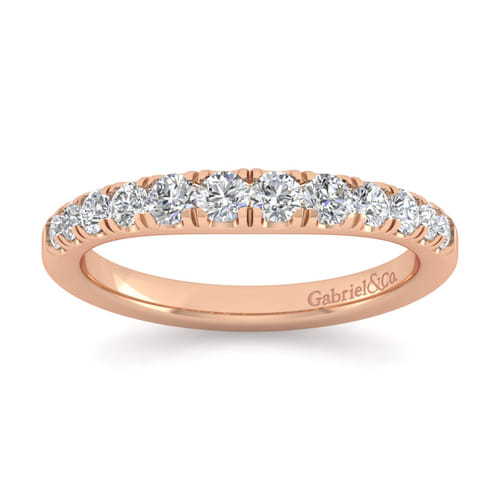14K Rose Gold Diamond Matching Wedding Band