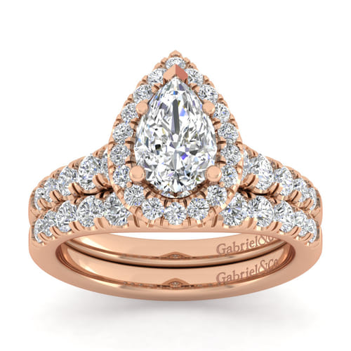 14K Rose Gold Diamond Matching Wedding Band
