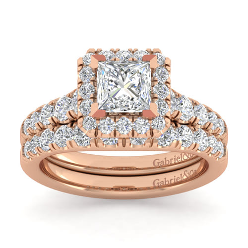 14K Rose Gold Diamond Matching Wedding Band