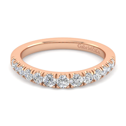 14K Rose Gold Diamond Matching Wedding Band