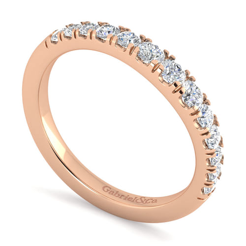 14K Rose Gold Diamond Matching Wedding Band
