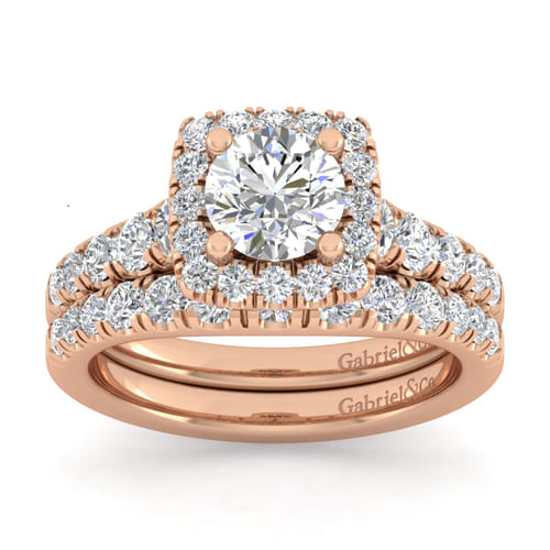 14K Rose Gold Diamond Matching Wedding Band