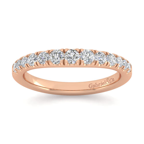14K Rose Gold Diamond Matching Wedding Band