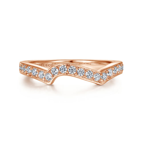 14K Rose Gold Diamond Matching Wedding Band