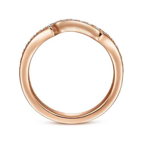 14K Rose Gold Diamond Matching Wedding Band